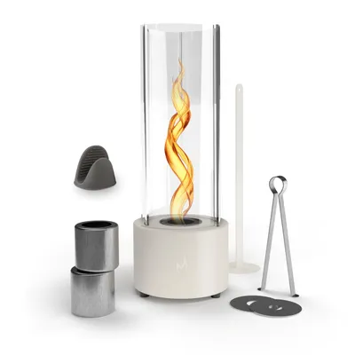 Produktbild von Monster24 Spyral – Der Tornado Bioethanol-Tischkamin Rund – Indoor & Outdoor Tischfeuer – 3h Brenndauer – Verstellbare Flamme
