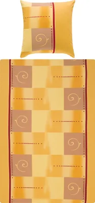 Produktbild von Erwin Müller Bettwäsche ocker-gelb-rot 1x 135x200 cm + 1x 80x80 cm