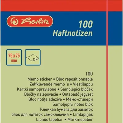 Image de herlitz Notes repositionnables - 75 x 75 mm - 100 feuilles - jaune clair