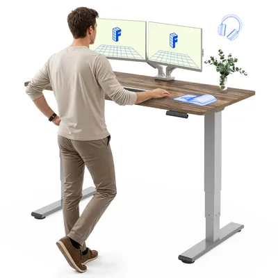 Produktbild von FlexiSpot höhenverstellbarer Schreibtisch elektrisch 120x80cm mit Dualmotor, 25MM einteiliger Tischplatte&3-fach Teleskop EC5 LITE (Braun)