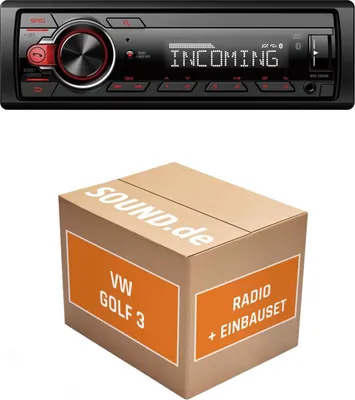 Produktbild von Autoradio Einbaupaket Pioneer MVH330DAB passend für VW Golf III | Bluetooth Telefonieren