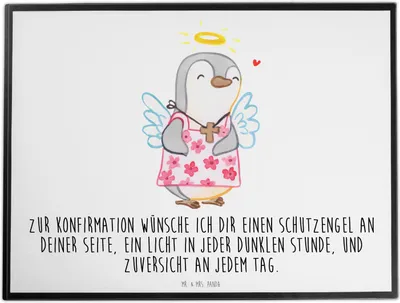 Produktbild von Mr. & Mrs. Panda Schreibunterlage Pinguin Konfirmation - Weiß - Geschenk, Schutzengel, Unterlage Schreibtisch, schreibtischunterlage, malunterlagen, tischschutzmatte