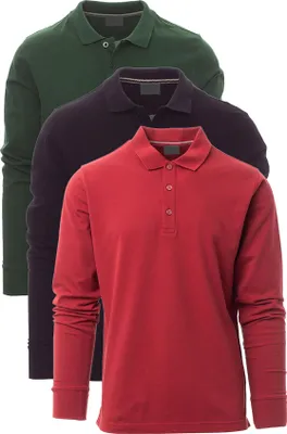 Produktbild von Mivaro Herren 3er Pack Poloshirt Langarm - aus reiner Baumwolle - Regular Fit - Polo Shirt mit Knopfleiste und Kragen - atmungsaktiv und hautfreundlich ideal für Arbeit Freizeit und Büro