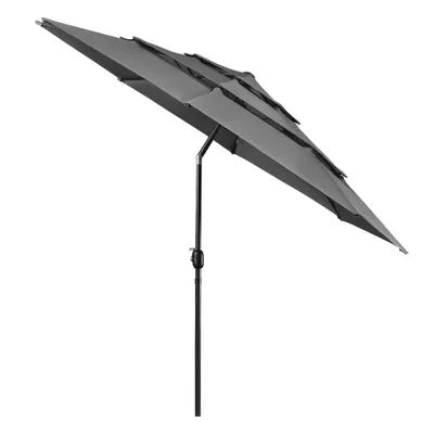 Produktbild von Yaheetech 3-stöckiger Sonnenschirm Φ324 cm neigbarer Gartenschirm, Grau