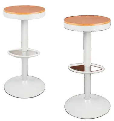 Image de Tabouret de bar, hauteur réglable, design minimaliste et moderne, BLANC
