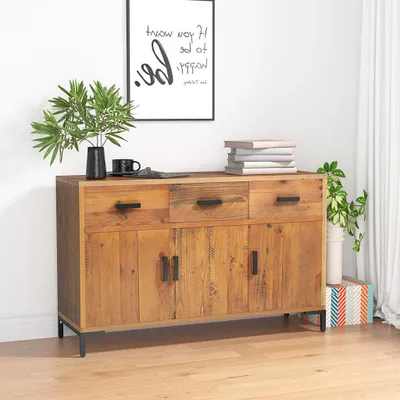 Zdjęcie produktu dla vidaXL Kredens brązowy 110x35x70 cm lite drewno sosnowe