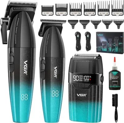 Produktbild von 3 IN 1 Haarschneidemaschine Profi Haarschneider Haartrimmer und Folienrasierer Set, Kabellose Friseur Set LED Anzeige für den Friseur und Heimgebrauch