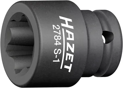 Produktbild von Hazet Schlag-Maschinenschrauber Steckschlüsseleinsatz, mit Sonderprofil 2784S-1, 1/2 (12,5 mm) Vierkant hohl, Rillenprofil, 39 mm