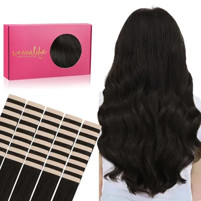 Imagen del producto de Omgoods - 40 extensiones de pelo reales con cinta adhesiva