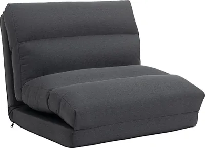 Produktbild von Sitzsack mit Bettfunktion, neigbare Lehne, klappbar, bis 120kg, 70 x 72 x 56 cm, Dunkelgrau