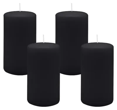 Produktbild von Stumpenkerzen Schwarz 130 x 70 mm, 4 Stück