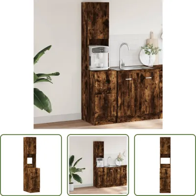 Obrázek produktu pro The Living Store kuchyňská skříňka kouřový dub 35x50x180 cm materiál na bázi dřeva