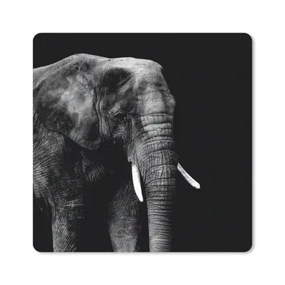 Produktbild von MuchoWow® Mauspad Mousepad Elefant - Tiere - Schwarz - Weiß 30x30 cm - Mousepads - Maus Mat - Pad - Mausunterlage - Gaming