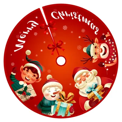 Produktbild von Weihnachtsbaumrock 35 Zoll mit Schneemann und Schneeflocke für die Winterdekoration