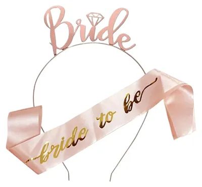 Braut-Stirnband und Diadem aus Roségold, 2-teilig
