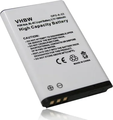 Produktbild von vhbw Akku kompatibel mit Nokia 1111, 2310, 1208, 1100, 1200, 1110, 1112, 1600 Handy Smartphone Telefon (1000 mAh, 3,7 V, Li-Ion)