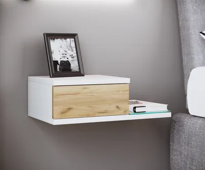 Produktbild von VCM Nachtschrank | Wandschublade | Wandboard | Nachttisch | Maße ca. H. 15 x B. 48 x T. 28 cm - Konsila M