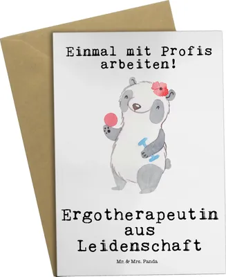 Produktbild von Mr. & Mrs. Panda Beileidskarte Ergotherapeutin Leidenschaft - Weiß - Geschenk, Spruch, Ausbildung, einladungskarten, Lustig, Beruf, Witzig, Grußkarten, weihnachtskarten