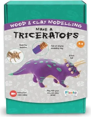 Zdjęcie produktu dla Fiesta Crafts zestaw do tworzenia dinozaurów Triceratops tekturowa zabawka edukacyjna