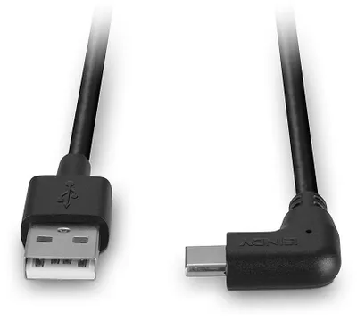 Image de LINDY USB 2.0 Typ A an C Kabel, 90° gewinkelt 0,5m