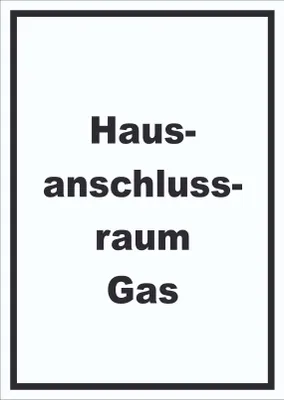 Produktbild von Hausanschlussraum Gas Schild mit Text HAR hochkant A3 (297x420mm)