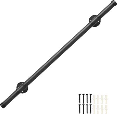 Immagine prodotto di Bettizia Corrimano Ringhiera per scale Nero 100cm Ringhiera in tubo d'acciaio zincato Rivestimento a polvere Parapetto per scale