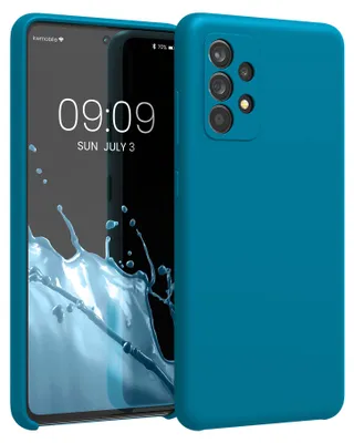 Produktbild von kwmobile Handyhülle für Samsung Galaxy A52 / A52 5G / A52s 5G Hülle - Case Silikon - Kabelloses Laden - Schutzhülle Cover in Karibikblau