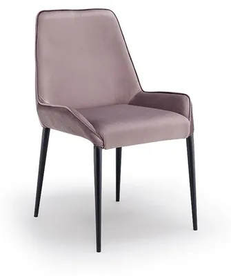 Immagine prodotto di Elegante sedia in velluto di design con gambe in metallo nero e braccioli