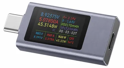 Productafbeelding van USB C-tester 4-30 V 0-12 A Multimeter met ISP-kleurendisplay