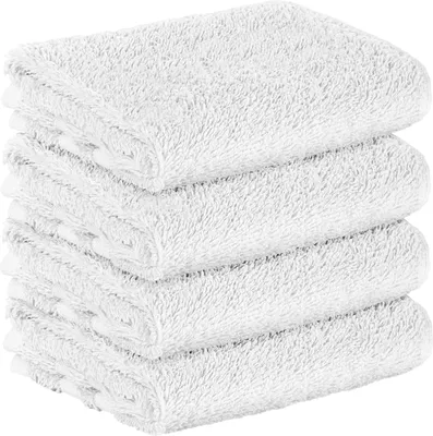 Produktbild von StickandShine 4er SET Premium Frottee Gästehandtuch 30x50 cm in weiß  in 500g/m² aus 100% Baumwolle