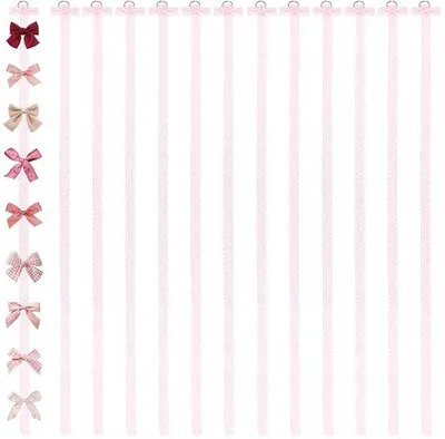 Image de Organisateur pour cheveux - 20 pièces en polyester rose - Pinces de 99 cm de long