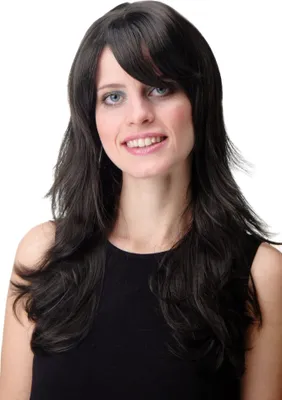 Produktbild von WIG ME UP Perücke lang wellig Pony Dunkelbraun GFW242-4