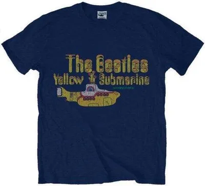 Produktbild von The Beatles - "Yellow Submarine Nothing Is Real" T-Shirt für Herren/Damen Uni RO199 (XL) (Marineblau)