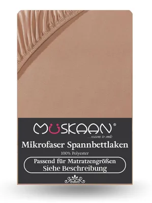 Produktbild von Mikrofaser Spannbettlaken 90x200 cm - 100x200 cm Betttuch Laken nougat