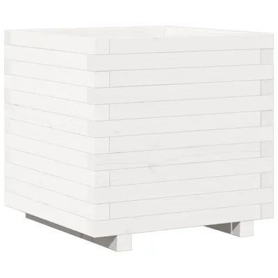 Produktbild von Pflanzkübel Weiß 50x50x49,5 cm Massivholz Kiefer