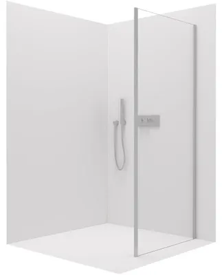 Productafbeelding van CERANO - Zijwand Santini en Ferri L/P - 6 mm - chroom, transparant glas - 100x195 cm
