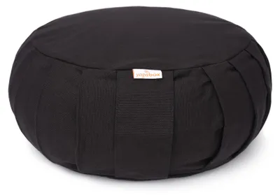 Produktbild von yogabox Meditationskissen / Yogakissen Zafu BASIC mit ZIP - schwarz 31 x 31 x 15 cm  Buchweizenschalen