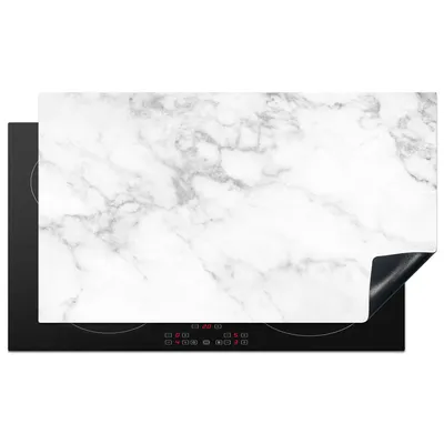 Obrázek produktu pro KitchenYeah® Kryt varné desky mramor - šedý - bílý - strukturovaný mramor, 91x52cm, dekorace do kuchyně, keramický kryt varné desky, kryt varné desky