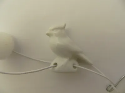 Produktbild von Porzellan Tropfenfänger Haubenlerche, weiß, für Kaffee- oder Teekannen, Figur Tier