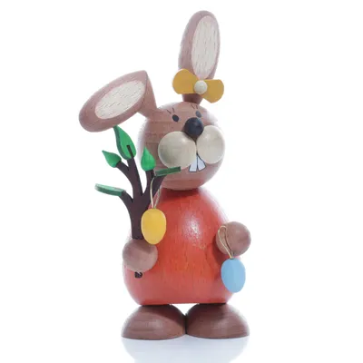 Produktbild von Osterdekoration Osterhäsin mit Frühlingszweig Höhe 12cm NEU