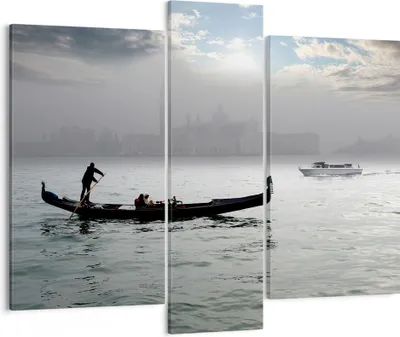 Produktbild von Bild auf Leinwand - Leinwandbild - Venedig italien stadt wasser - 95x80cm - Wand Bild - Wanddeko - Leinwanddruck - Bilder - Kunstdruck - Wanddekoration - Leinwand bilder - Wandkunst - CB95x80-2669