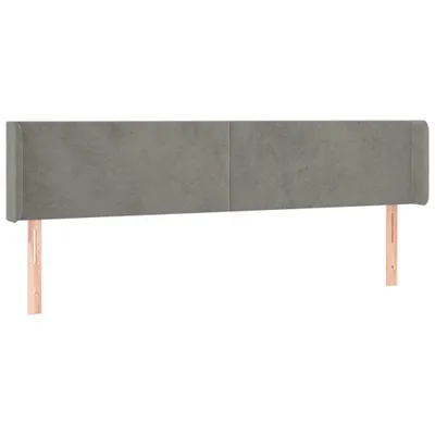 Produktbild von Kopfteil mit Ohren Hellgrau 163x16x78/88 cm Samt