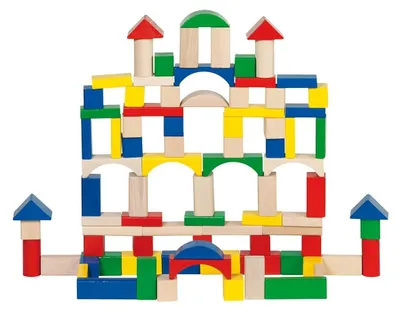 Produktbild von Holzbaustein-Set mit 100 Teilen