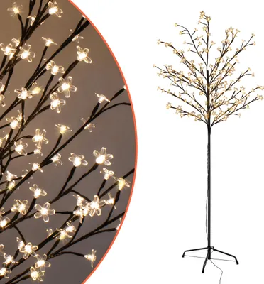 Obrázek produktu pro Spetebo třešňový strom pro venkovní použití se 180 LED květy - V 180 cm - Sakura strom světel teplá bílá osvětlený se síťovou zástrčkou IP44