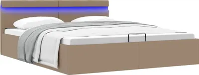 Produktbild von Maison Exclusive - Stauraumbett mit LED Cappuccino-Braun Kunstleder 180×200cm