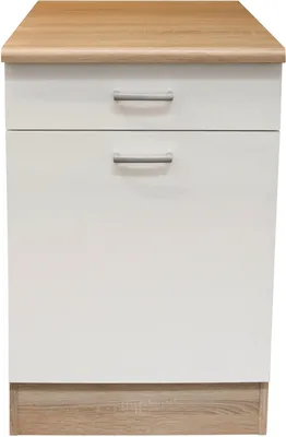 Obrázek produktu pro Unterschrank >Ailina< in Sonoma-Eiche / weiß, Holzwerkstoff - 50x90x60cm (BxHxT)