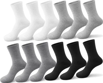 Immagine prodotto di Calzini da donna, 12 paia, in cotone, senza elastico in vita, comodi, traspiranti e morbidi, per tutti i giorni, taglie miste 35-38