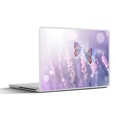 Produktbild von MuchoWow® Laptop Aufkleber Sticker Cover Schmetterling - Lavendel - Blumen - Lila 30x22 cm - Laptop-Sticker