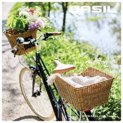 Produktbild von Basil Cento, Hinten, Fahrradkorb, Kunststoff, Rattan, Braun, 5 kg, 470 mm