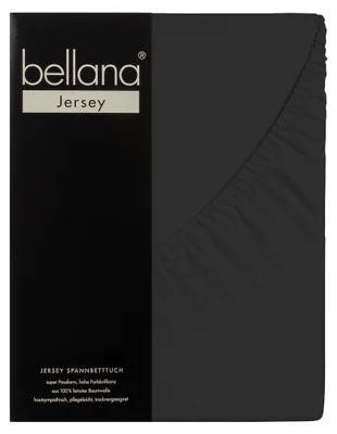 Produktbild von Bellana Jersey Spannbetttuch 180-200 x 200 cm schwarz 120g/m², 100% Baumwolle